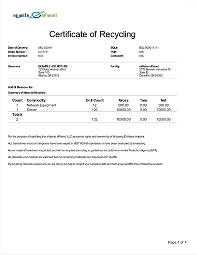 eWaste_ePlanet_Electronics_Recycling_Data_Destruction_ITAD_Atlanta_Certificate_of_Recycling